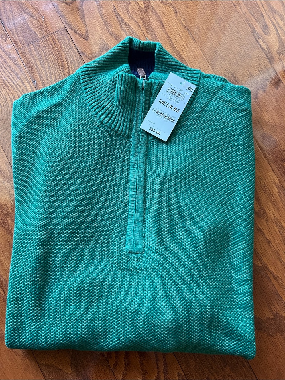 Club Room Green Men’s Half-Zip Sweater - Picture 2 of 7